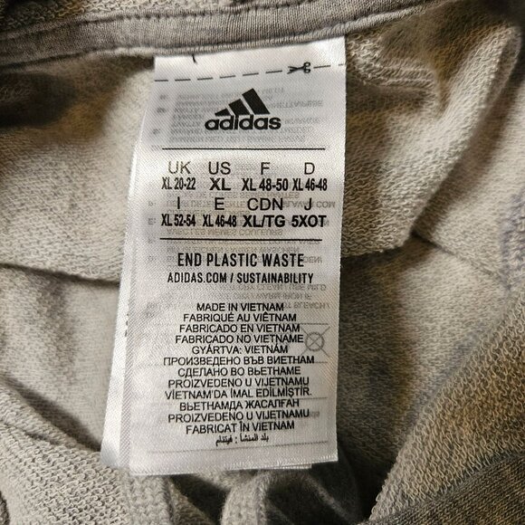 Adidas Hoodie Pullover Sweatshirt Men XL Gray Athleisure Workout Athletic School - Picture 10 of 13